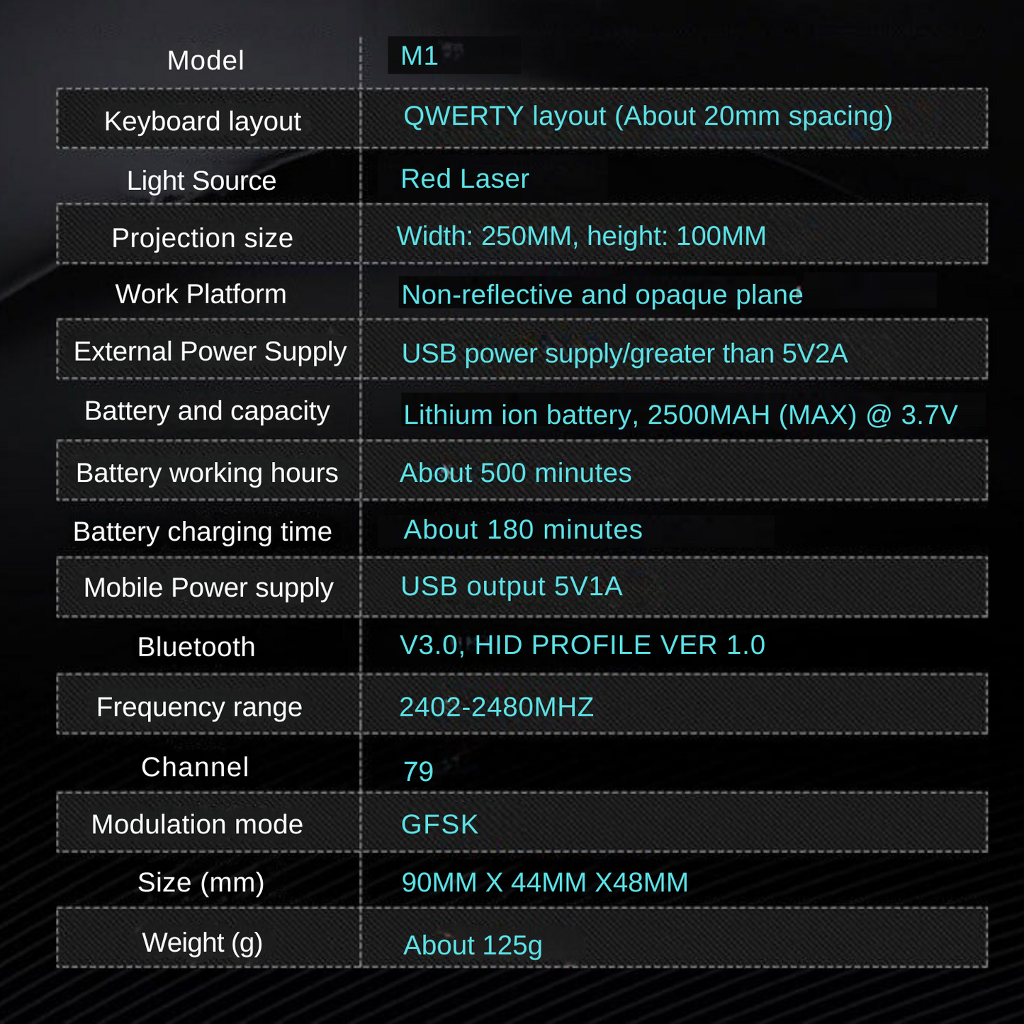 Bluetooth Wireless Laser Keyboard