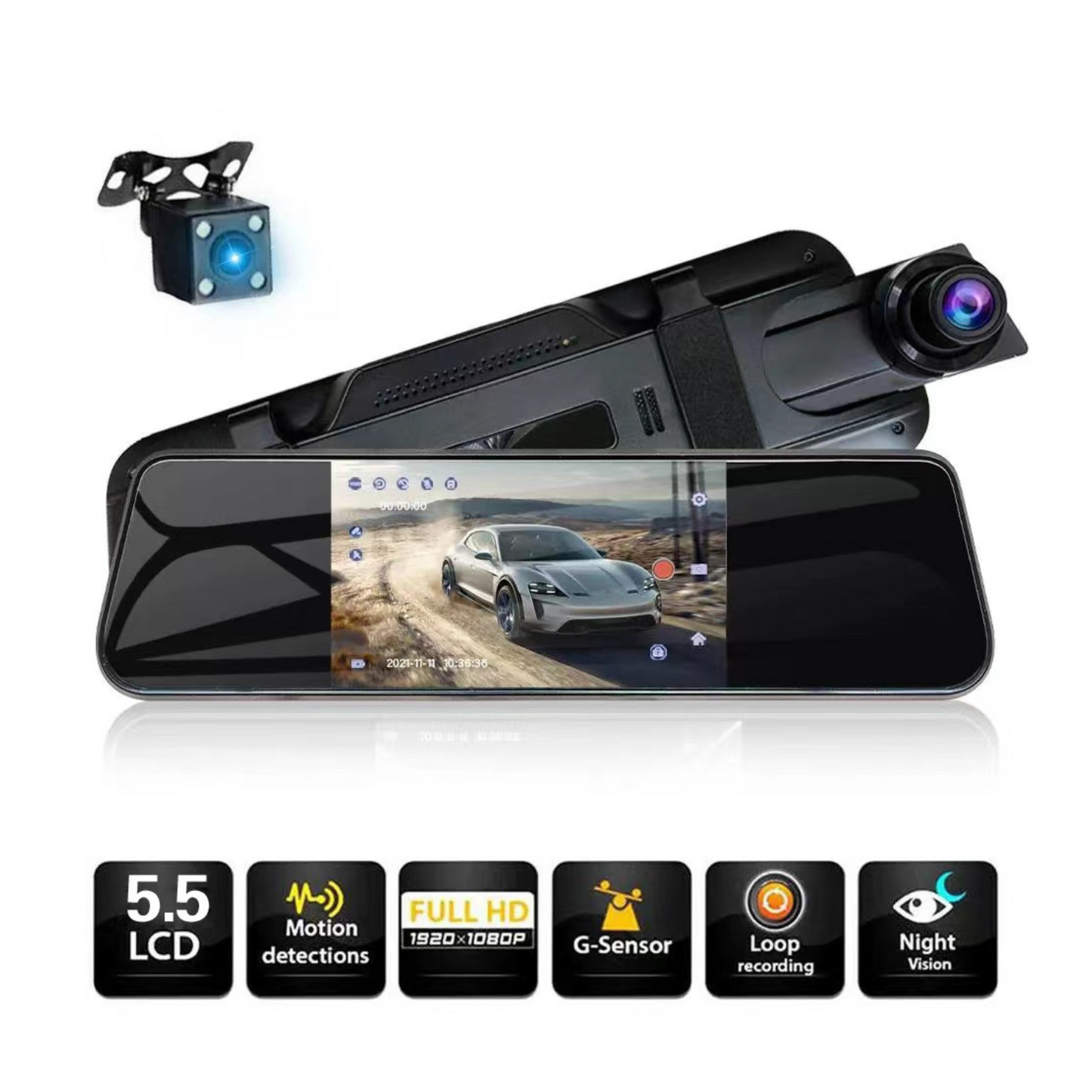 Mirror Dash Camera Rearview