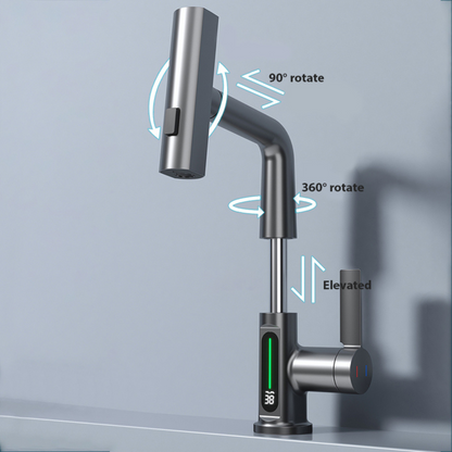 Waterfall Temperature Display Faucet