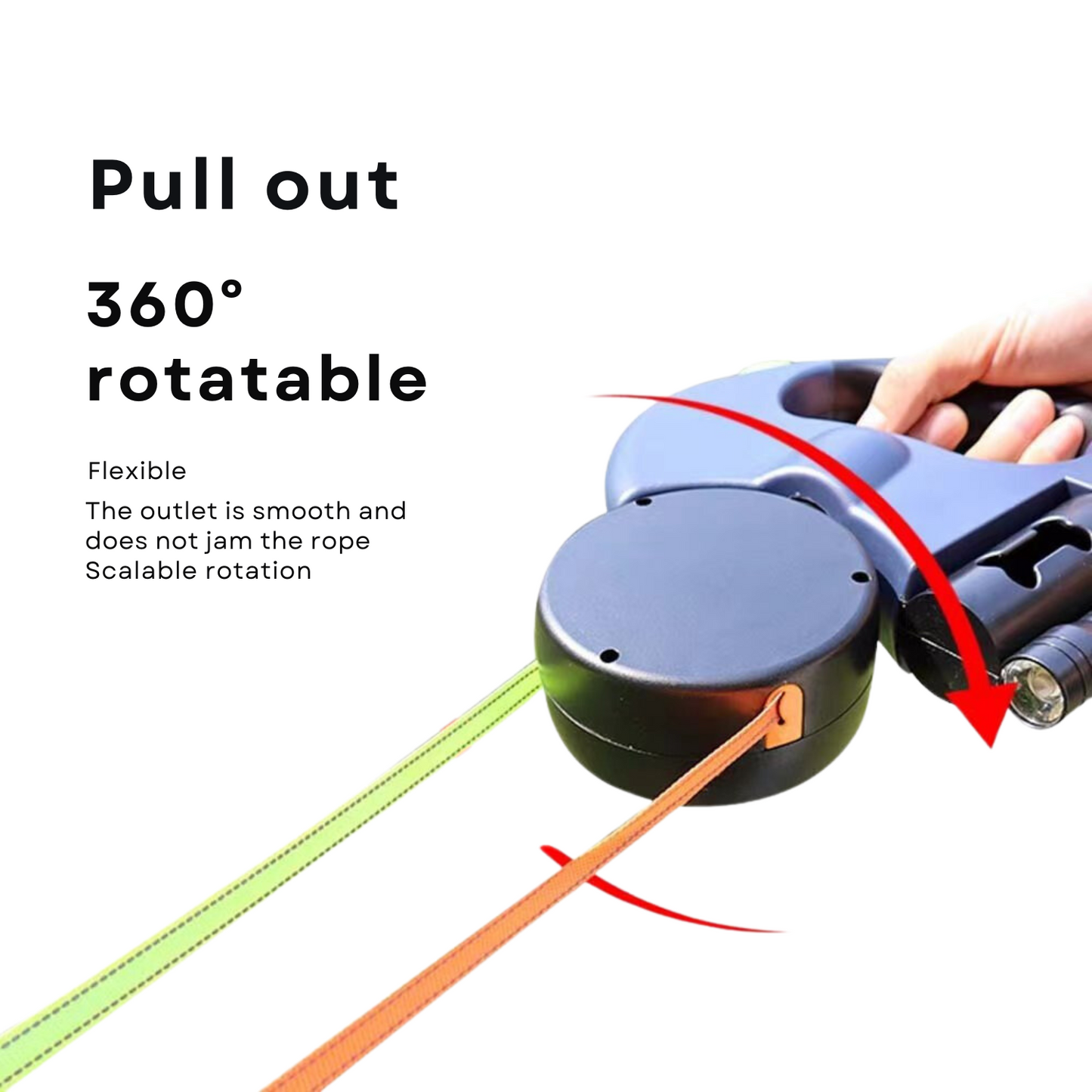 Two Dog Reflective Retractable Pet Leash – 360 Degree